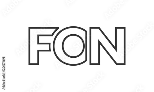 FON logo design template with strong and modern bold text. Initial based vector logotype featuring simple and minimal typography. Trendy company identity. photo