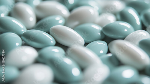 Medicines tablets in capsules close up