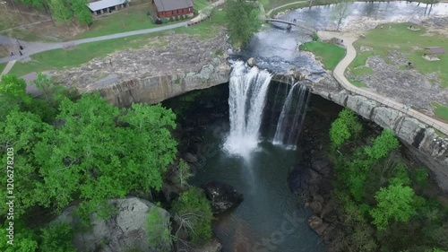 Noccalula Falls Park and Campgrounds in Alabama, Gadsden. Drone photo