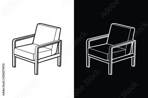 Lc2 chair icon vector on White Background ,Vector Art Illustration on white background. photo