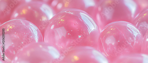 Chewed bubblegum showing dull pink texture and loss of shine after chewing photo