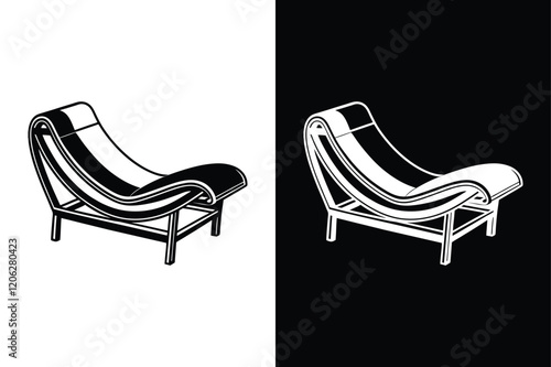 lc4 chaise lounge icon vector on White Background ,Vector Art Illustration on white background.