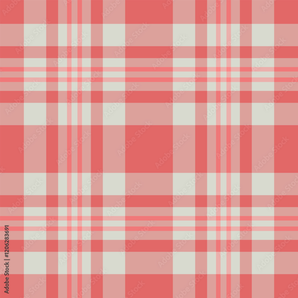 Elegant coral and cream plaid pattern. Perfect for textile design, website backgrounds, or crafting projects. Seamless repeat texture offers versatile design applications. Elegant coral and cream plaid pattern. Perfect for textile design, website backgrounds, or crafting projects. Seamless repeat texture offers versatile design applications.