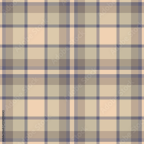 Picnic blanket texture plaid pattern, individuality seamless vector textile. Backdrop tartan fabric check background in pastel and grey colors.