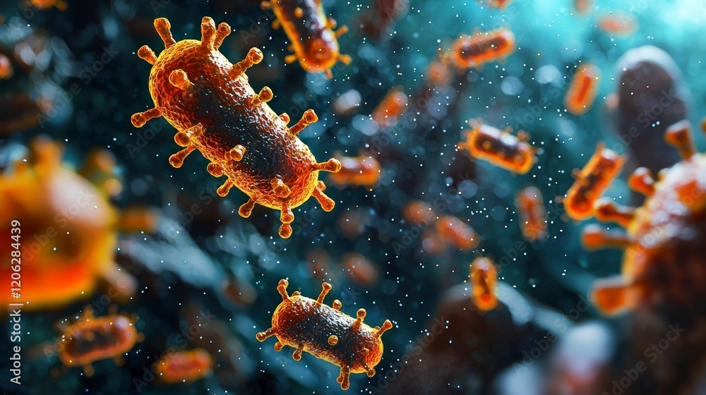 This image captures the dynamic movement of bacteria in a microcosm, illustrating the life and activity of microorganisms that exist in vibrant environments, emphasizing their uniqueness. This image captures the dynamic movement of bacteria in a microcosm, illustrating the life and activity of microorganisms that exist in vibrant environments, emphasizing their uniqueness.