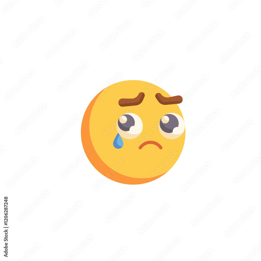 Sad emoji icon flat vector design Sad emoji icon flat vector design