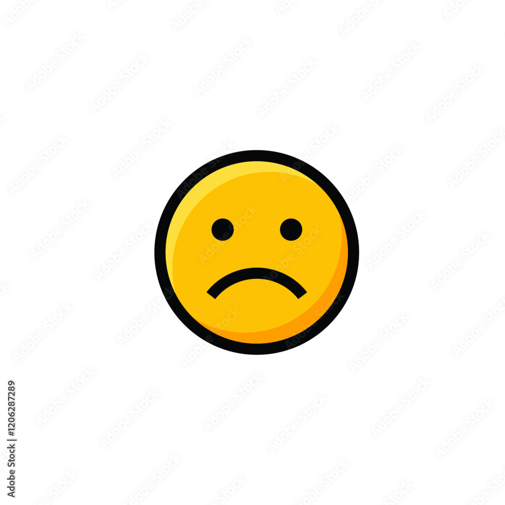 Fototapeta premium Sad emoji icon flat vector design