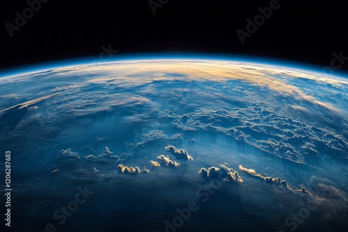 Overview of Earth highlighting landmasses and ocean details from space in viv...
