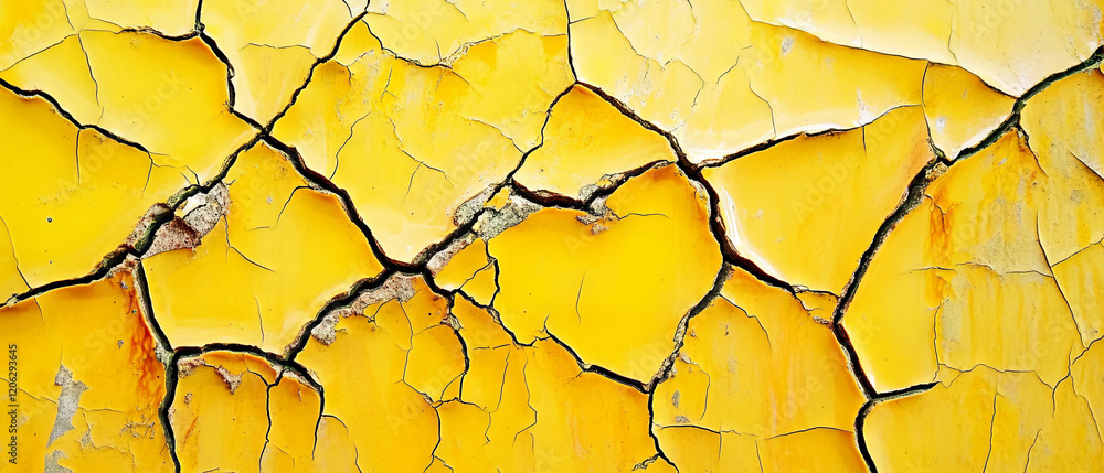 Cracked wax texture revealing irregular yellow patterns and brittle surfaces Cracked wax texture revealing irregular yellow patterns and brittle surfaces