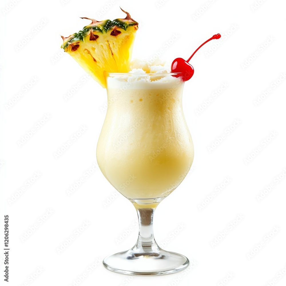 A fruity and tropical Pi甯絘 Colada cocktail with rum, coconut cream, pineapple juice A fruity and tropical Pi甯絘 Colada cocktail with rum, coconut cream, pineapple juice