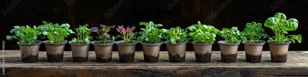 cups with vegetable seedlings. Selective focus cups with vegetable seedlings. Selective focus