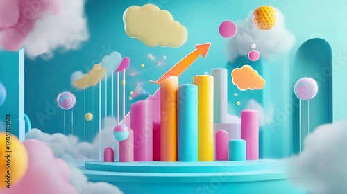 Business growth concept for 2025 with analysis visuals and progress themes