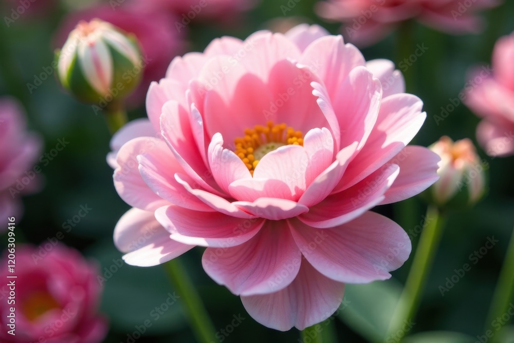Delicate pink & white ranunculus blooms, close-up , flower, blossom Delicate pink & white ranunculus blooms, close-up , flower, blossom