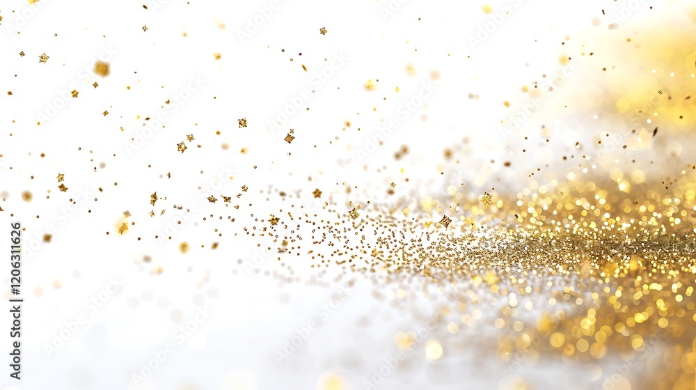 Sparkling light particles drifting aimlessly over a pure white backdrop Sparkling light particles drifting aimlessly over a pure white backdrop