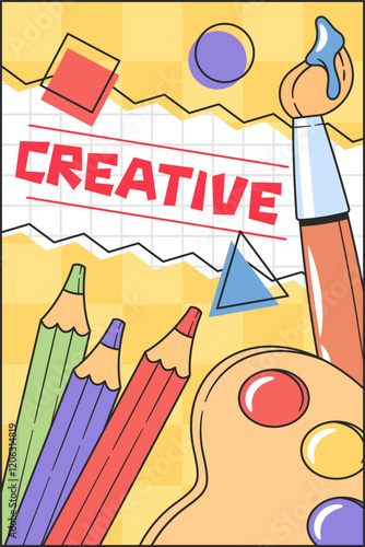 Creative art drawing studio banner