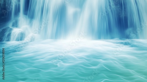 A serene waterfall gradient background.featuring cool blues and greens.emphasizing tranquility and nature.Ideal for nature blogs, travel promotions, and relaxation apps