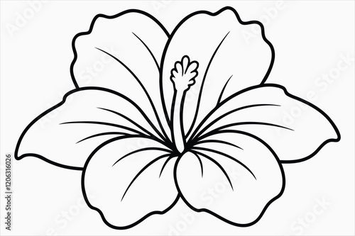 A hibiscus flower line art vector art
