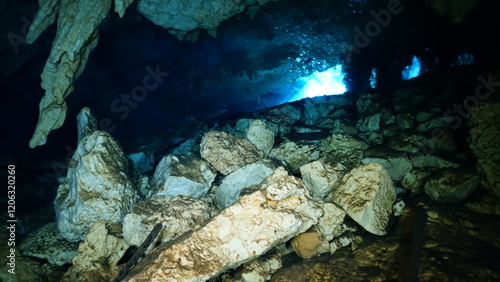 Cave diving in Dominican Republic