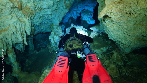 Cave diving in Dominican Republic