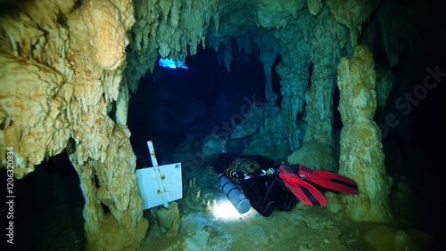 Cave diving in Dominican Republic