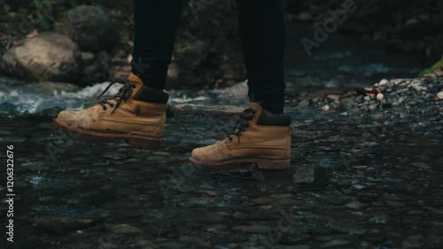 walking on river stones