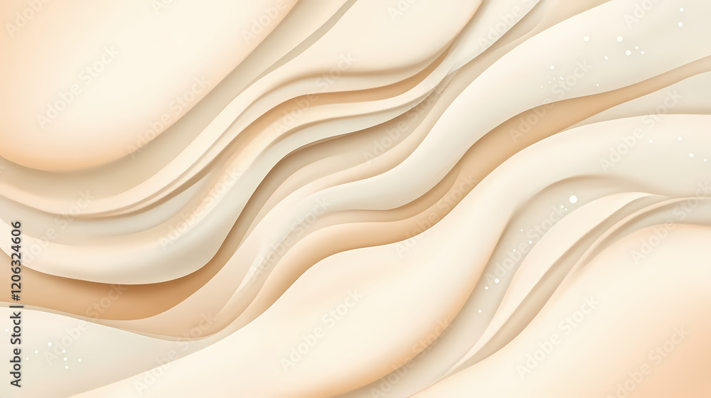 Fototapeta premium Creamy sand dune abstract background. Ivory Desert. Illustration