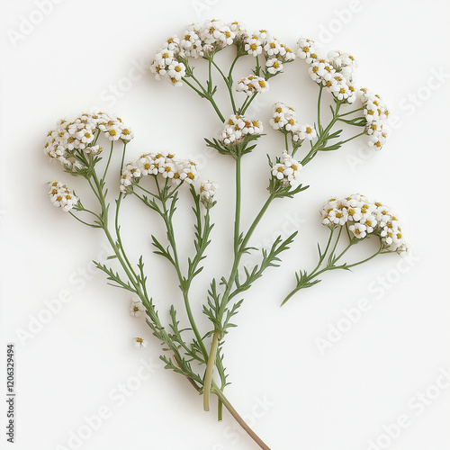 Yarrow medicinal plant for design on a white background with copy space photo