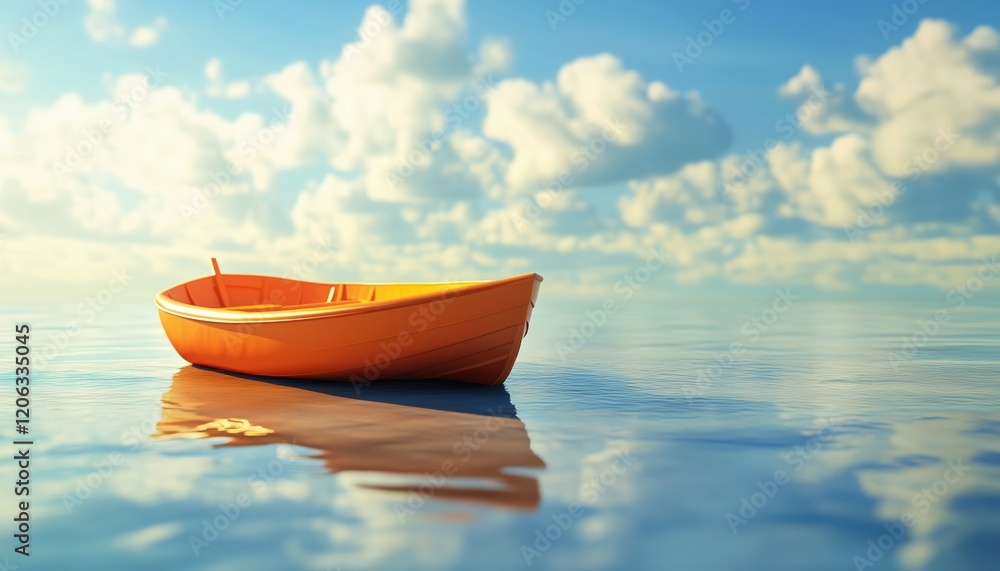 Naklejka premium Experience An Exciting Boat Journey During Your Holiday Vacation With Travel And Transport Services. Enjoy A Memorable Travel Adventure On Water.