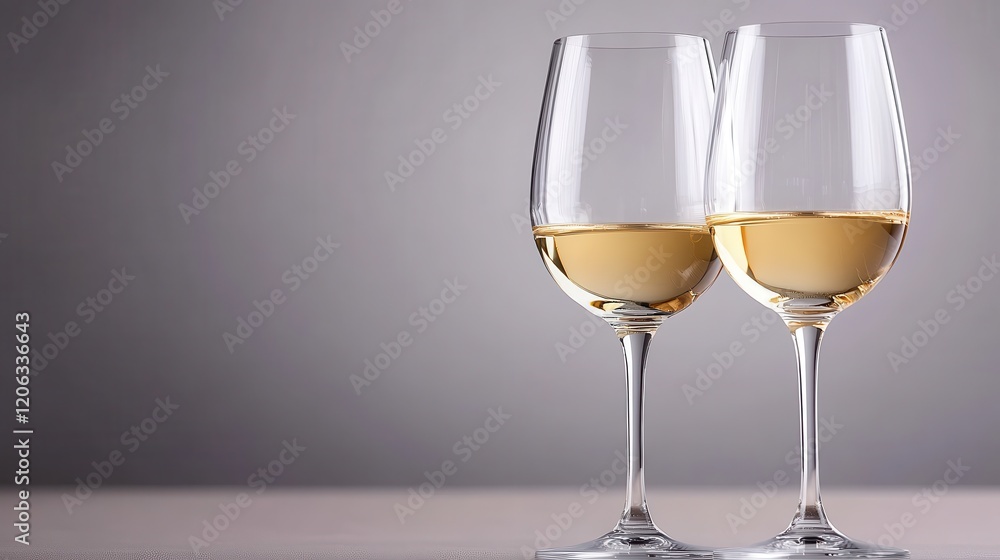 Sipping white wine in elegant glasses during a cozy evening Sipping white wine in elegant glasses during a cozy evening
