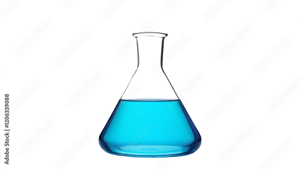 Vibrant Blue Liquid in Erlenmeyer Flask Science Experiment Chemistry Lab Research Science Background Medical Concept Vibrant Blue Liquid in Erlenmeyer Flask Science Experiment Chemistry Lab Research Science Background Medical Concept
