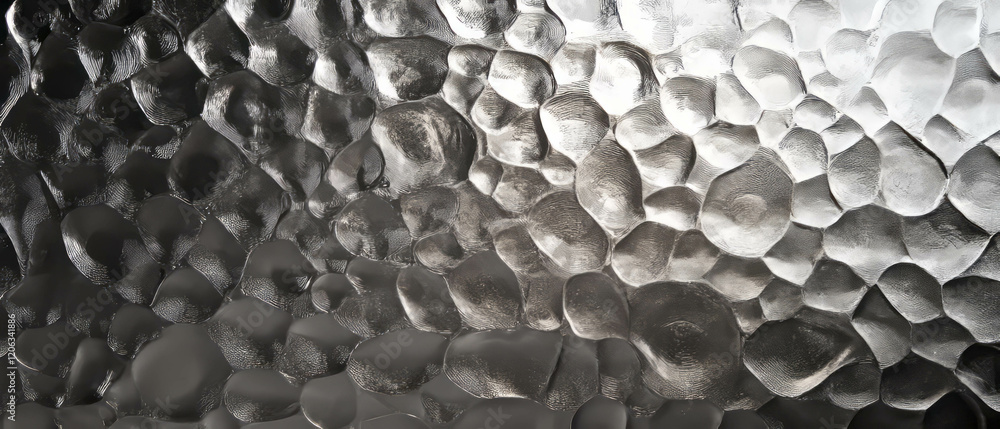 Fototapeta premium Unique hammered aluminum texture creates an intricate irregular pattern
