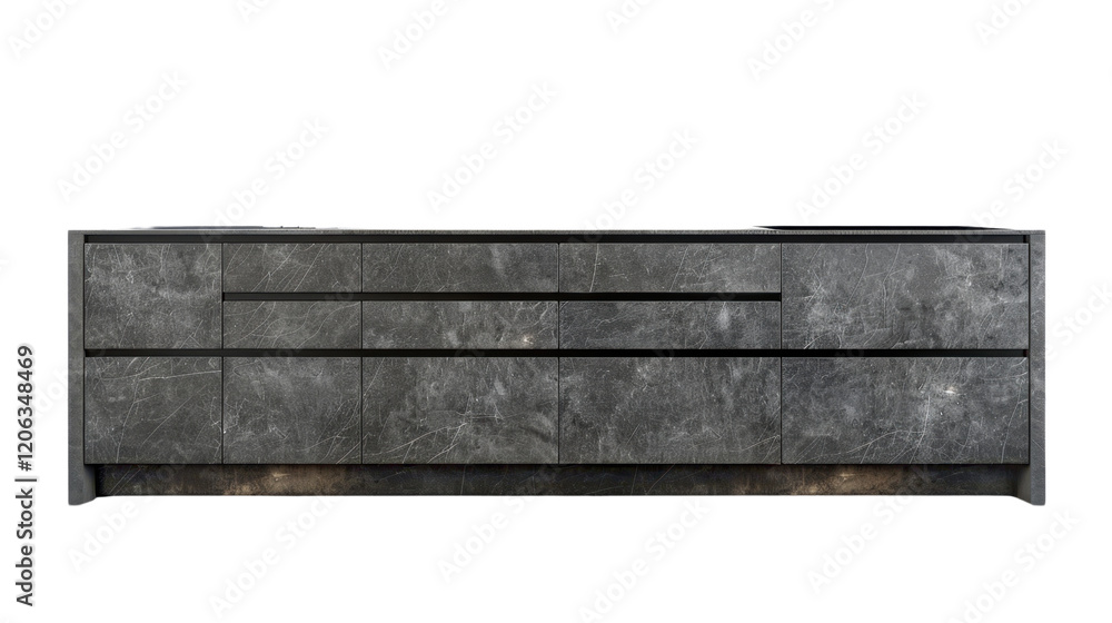 Fototapeta premium Gray modern cabinet kitchen on transparent background