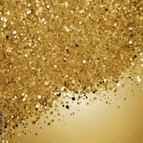 Gold glitter background. Luxury, sparkling backdrop for festive occasions such as weddings, birthdays, awards ceremonies. Elegant luxury gold banner. Premium glossy floor. Yellow glitter wallpaper