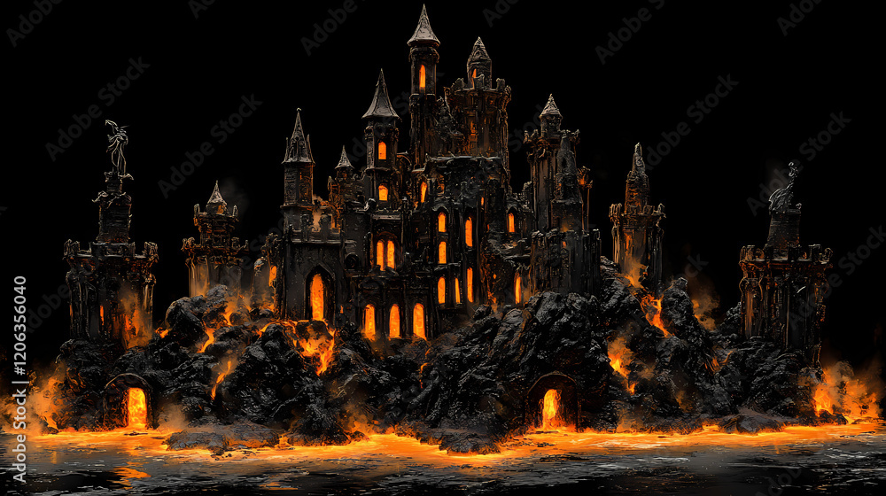 Naklejka premium horrific castle obsidian