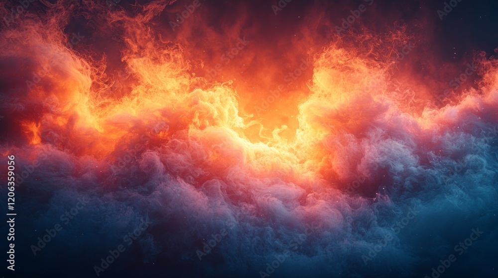 Fototapeta premium Fiery Clouds Against a Dramatic Sky