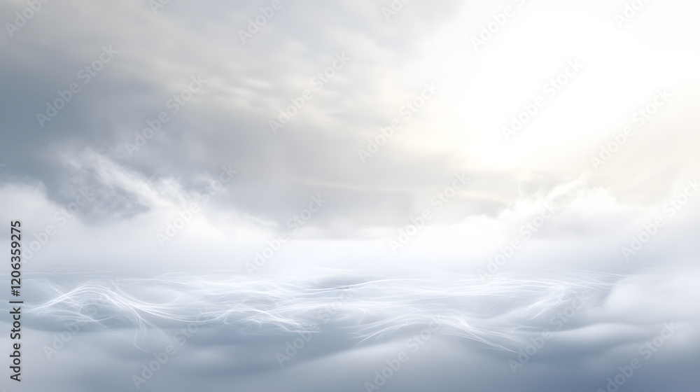 Obraz premium Clear sky with soft clouds and serene atmosphere, conveying calmness and tranquility.
