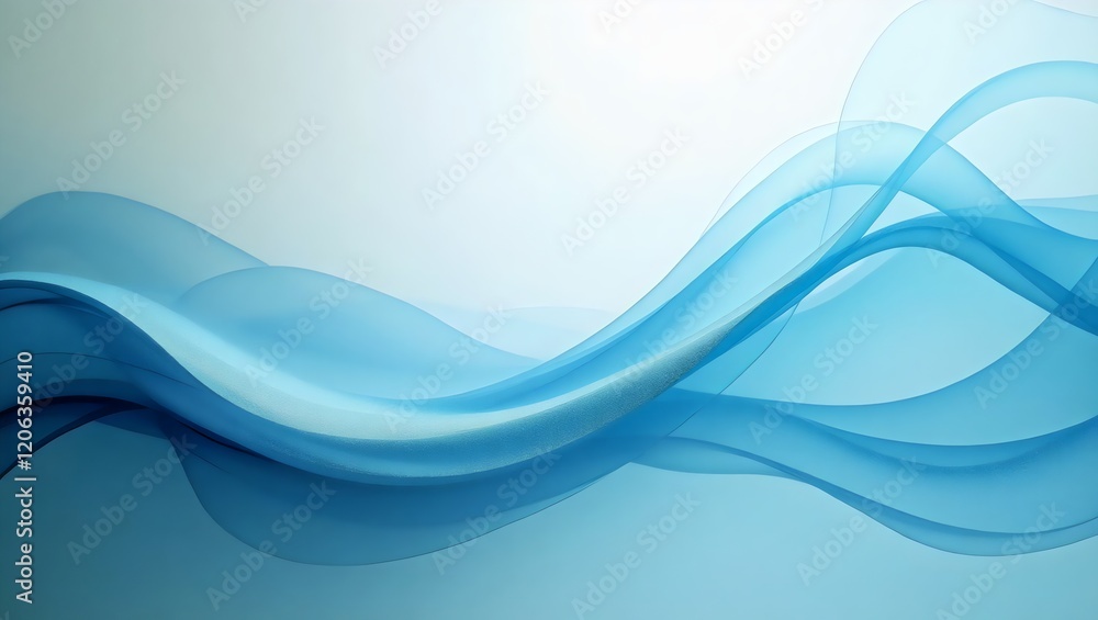 Abstract Flowing Blue Ribbon on Light Background with Dynamic Motion Abstract Flowing Blue Ribbon on Light Background with Dynamic Motion