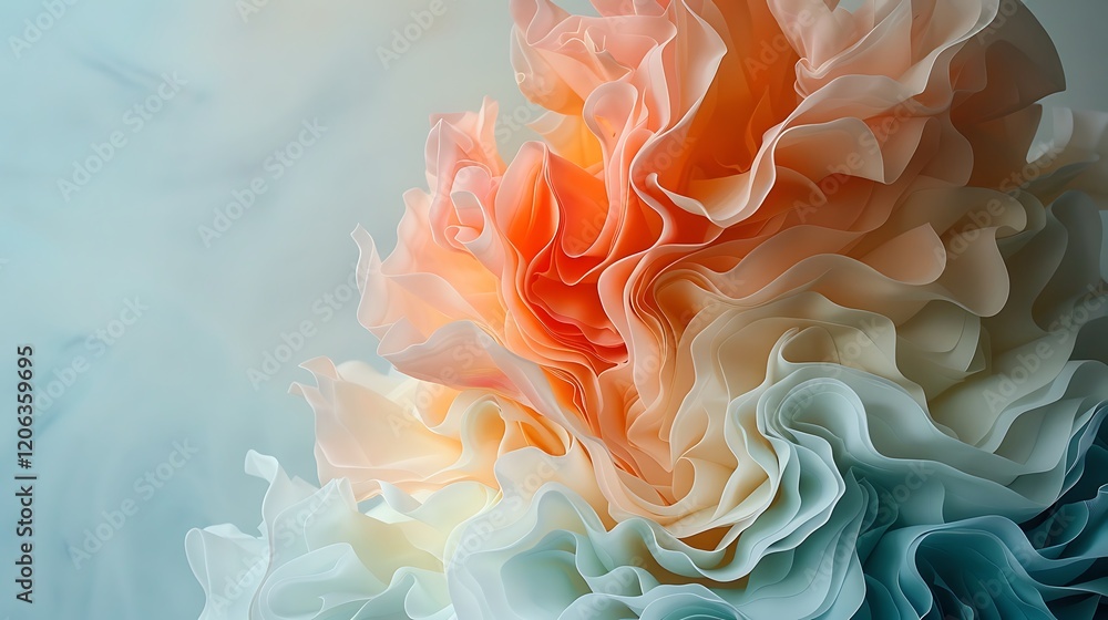 Abstract pastel swirls, gradient color, soft focus background, design element