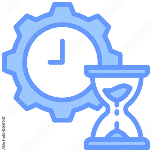 Delay Time Management Blue Icon
