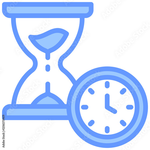 Procrastination Blue Icon