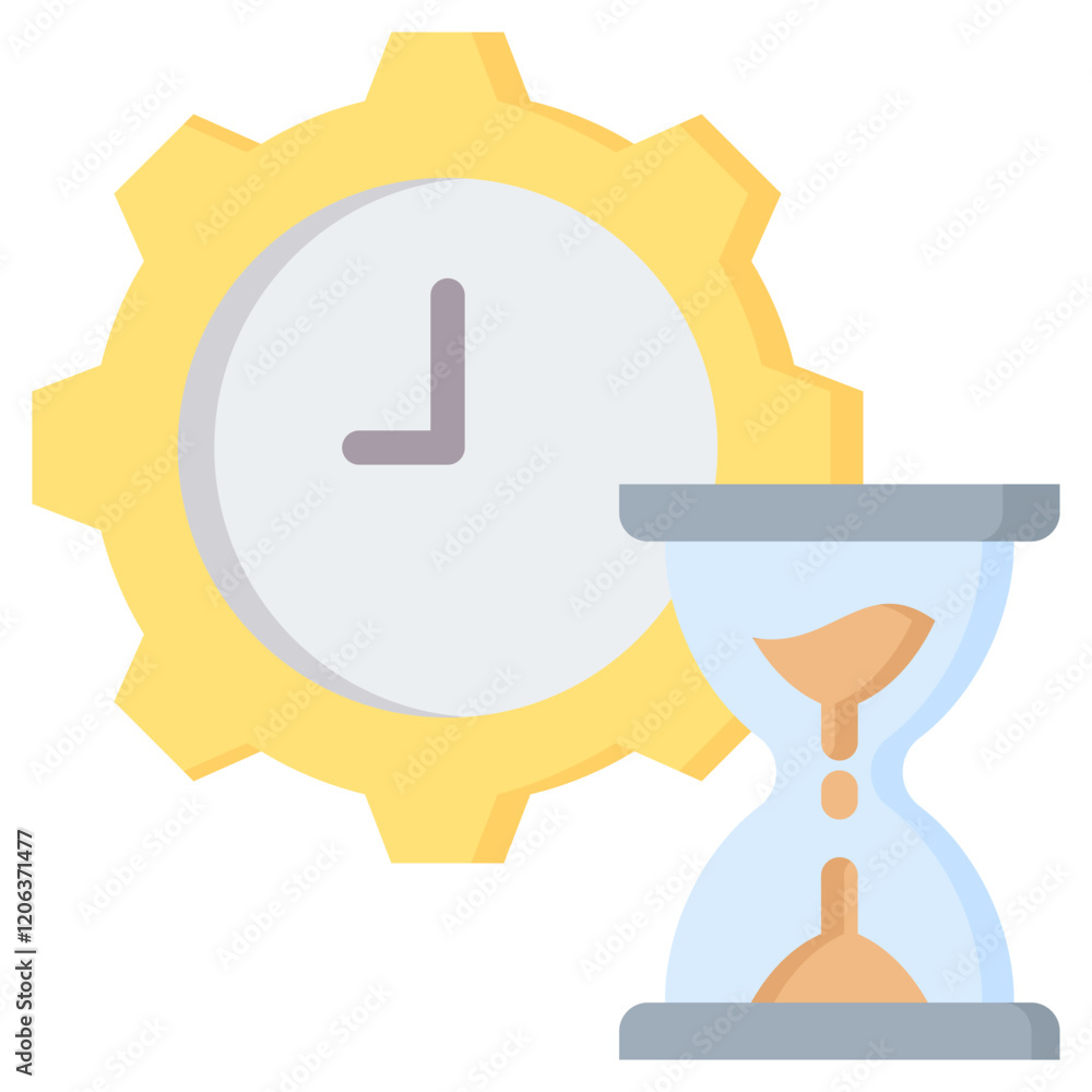 Delay Time Management Flat Icon Delay Time Management Flat Icon
