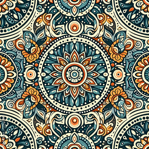 A floral and geometric pattern background
