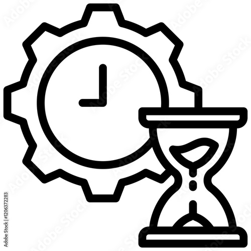 Delay Time Management Outline Icon