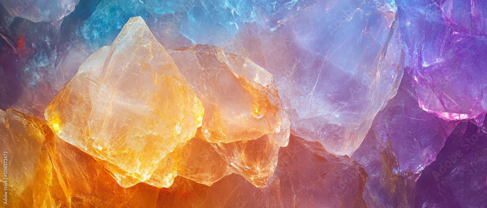 Intriguing quartz with phantom inclusions showcases vibrant colors and ghostly patterns Intriguing quartz with phantom inclusions showcases vibrant colors and ghostly patterns