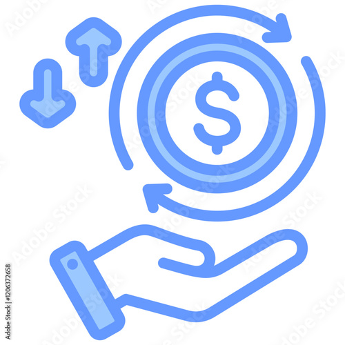 Life Cycle Cost Blue Icon