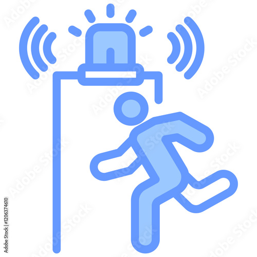 Intrusion Detection Blue Icon