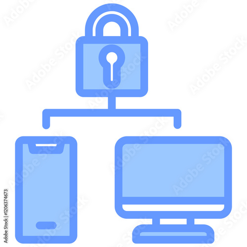 Two Factor Authentication Blue Icon