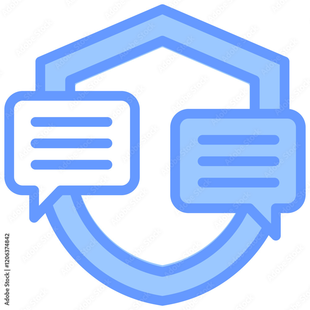 Secure Communication Blue Icon Secure Communication Blue Icon