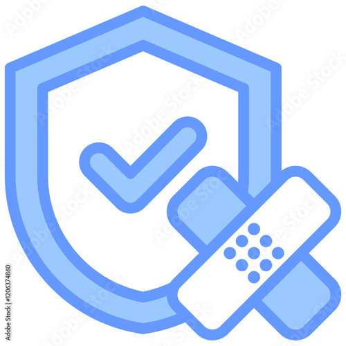 Security Patch Blue Icon