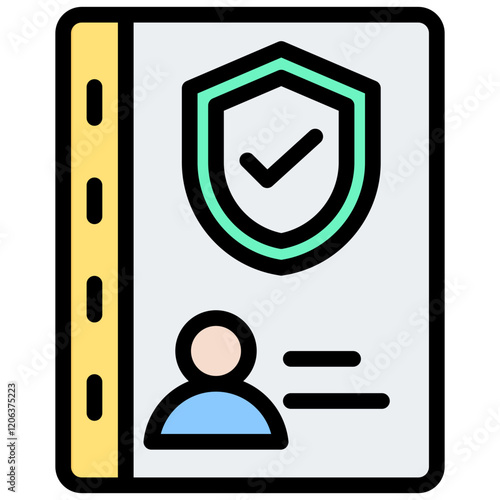 Security Clearance Outline Color Icon